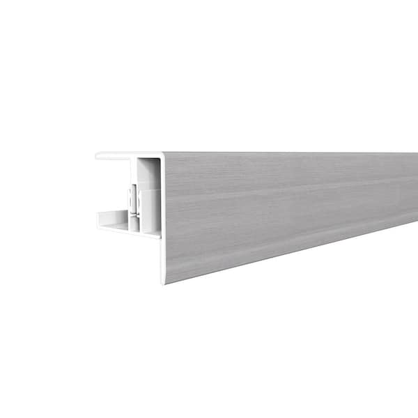 Alusions 2.31 in. x 2 in. x 8 ft. Icelandic Smoke White  Composite Aluminum F Trim Kit for 1 in. Board