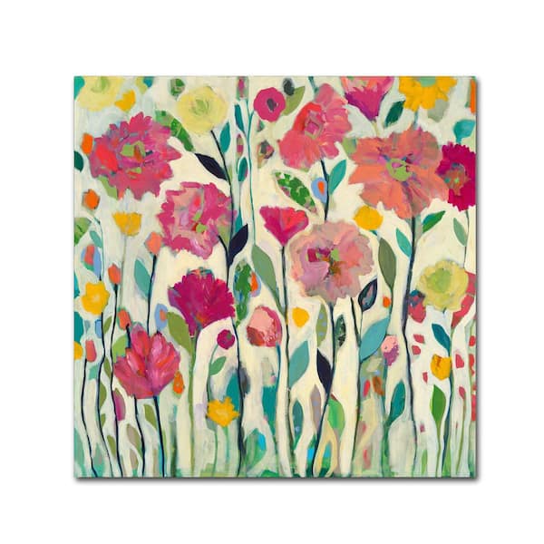 Trademark Fine Art 18 in. x 18 in. "She Lived In Full Bloom" by Carrie Schmitt Printed Canvas Wall Art