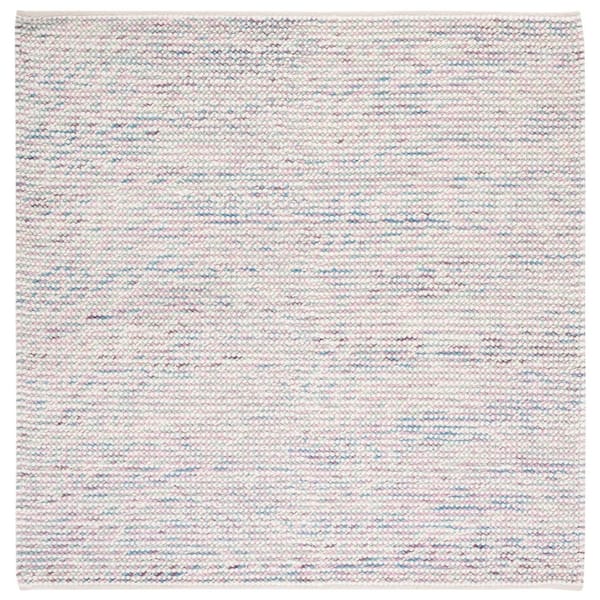 Vermont 6 ft. x 6 ft. Ivory/Purple Knitted Square Area Rug