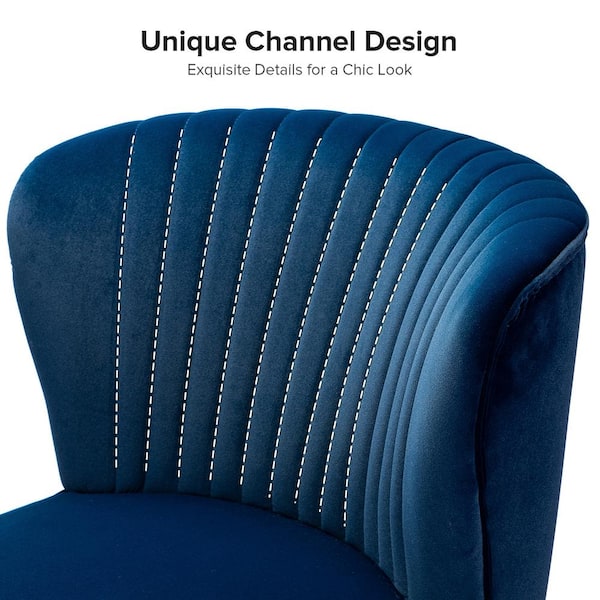 JAYDEN CREATION Monica Modern Navy Velvet Comfy Living Room JAYDEN CREATION Monica Modern Navy Velvet Comfy Living Room