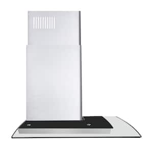 30 in. 380 CFM Convertible Wall Mount Range Hood with Push Button Controls LED Lighting in Stainless Steel