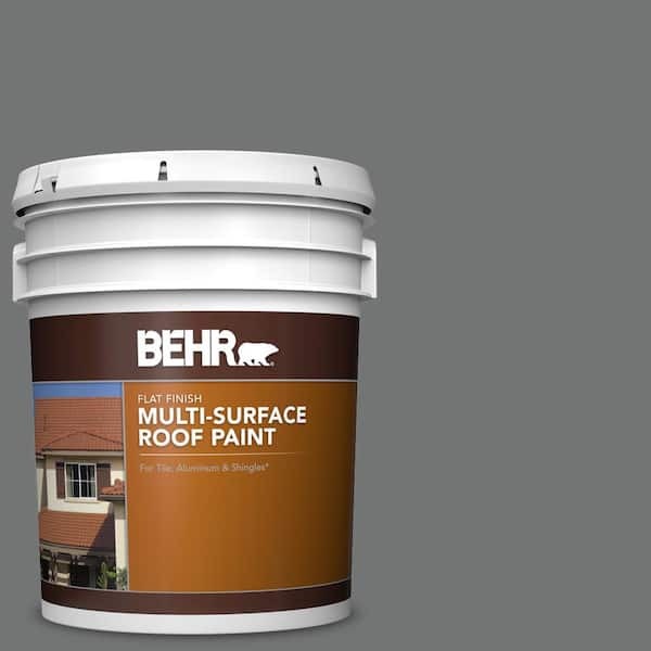 BEHR 5 gal. #N520-5 Iron Mountain Flat Multi-Surface Exterior Roof Paint