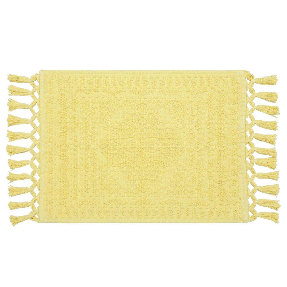 Nellore Pale Yellow 20 in. x 38 in. Fringe Solid Color Cotton Rectangle Bath Rug price history on PriceWatchPro