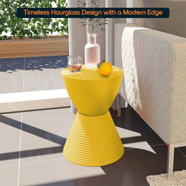 Leisuremod Boyd 11.75 in. W Yellow Modern Round Plastic Accent