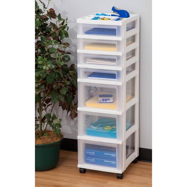 IRIS USA MC Plastic Storage Drawer, 7, White