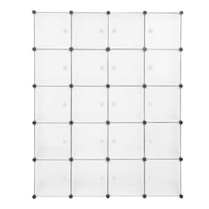 72 in. H x 14.56 in. W x 57.8 in. D White Plastic Portable Closet with Cube Organizer