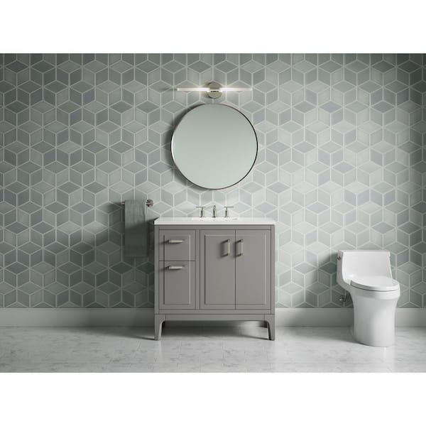 KOHLER Seer 36.06in. Single Sink Freestanding Mohair Grey Bath Vanity with White Quartz Top Assembled