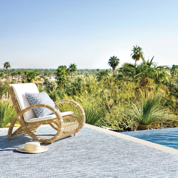 Coastal Handwoven Blue 8 ft. x 10 ft. Outdoor Area Rug