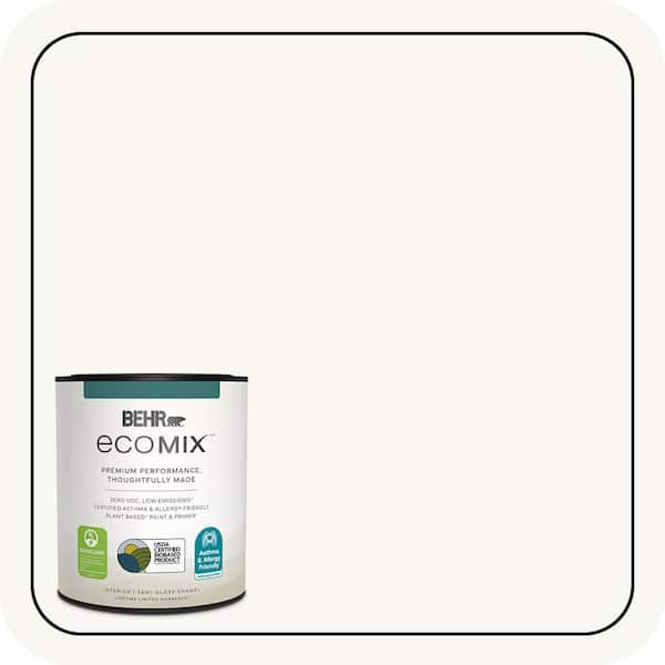 ECOMIX 1 qt. Ultra Pure White Semi-Gloss Plant-Based Interior Paint & Primer