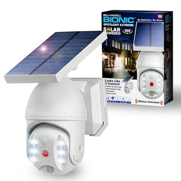 Bell + Howell Bionic Spotlight Extreme White Solar Powered Integrated LED Outdoor Motion Sensor Security Flood Light