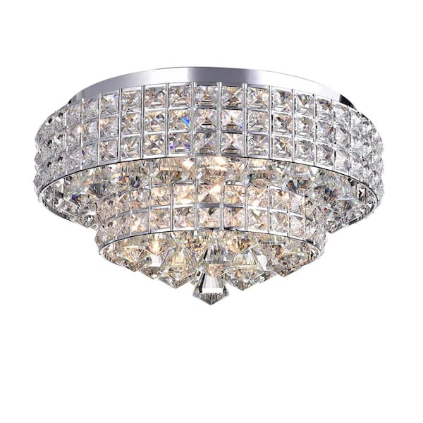 Warehouse of Tiffany Filmarsh 11 in. 6-Light Indoor Chrome Finish Chandelier with Light Kit