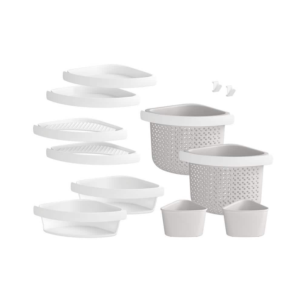 Sterling - STORE+ 12-Piece Wall Mounted Shower Caddy in White Finish