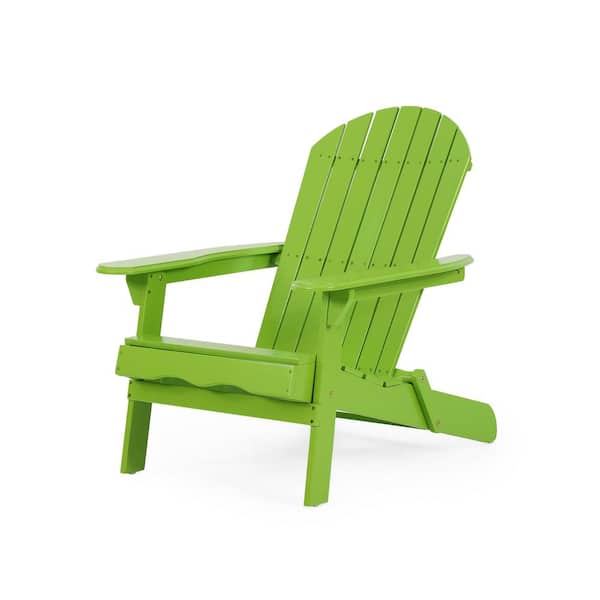 Sudzendf Light Green Folding Wood Adirondack Chair, All-Weather Resistant