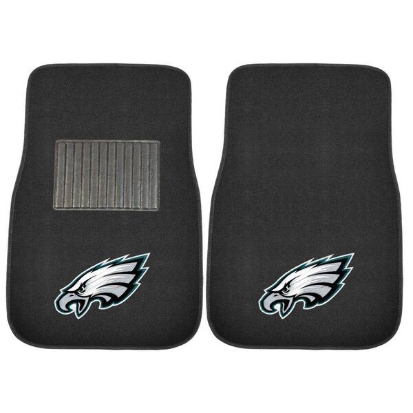 FANMATS NFL Philadelphia Eagles 2-Piece 17 in. x 25.5 in. Carpet Embroidered Car Mat