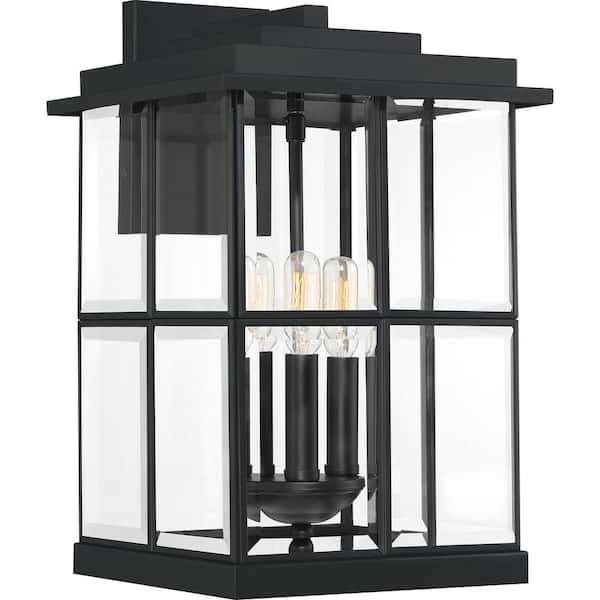Quoizel Mulligan 1-Light Matte Black Outdoor Wall Lantern Sconce