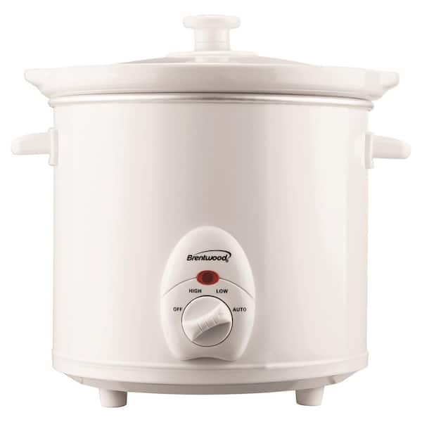 3 qt. White Stainless Steel Slow Cooker