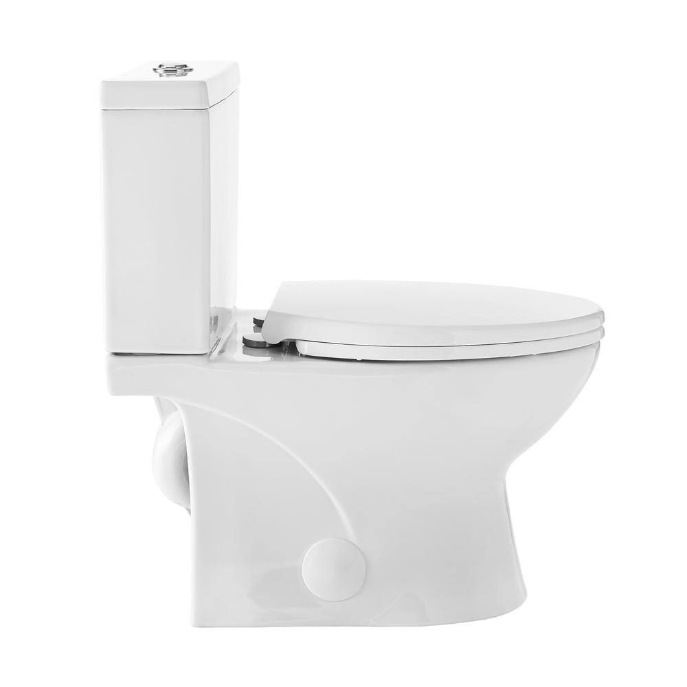 White Elongated Dual-Flush High Efficiency Two-Piece Toilet