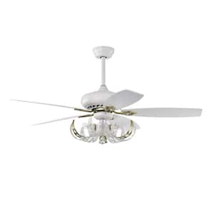 Light Pro 52 in. Smart Indoor White‎ Standard Ceiling Fan with Remote Control for Living Room (Bulb not included)