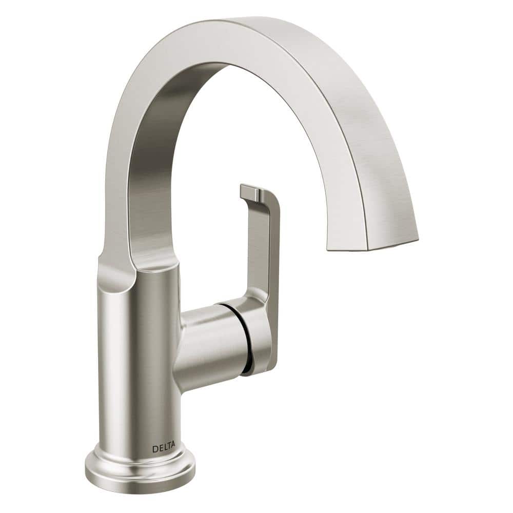Stainless Steel Single Handle Bathroom Faucet with Drain Assembly