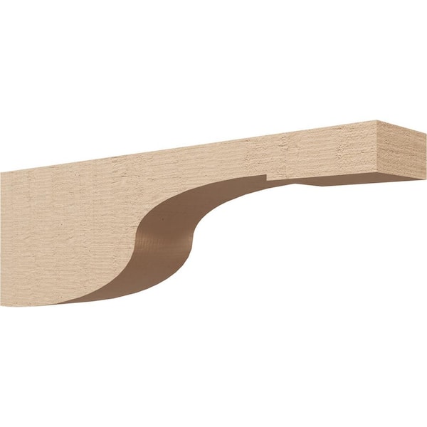 Ekena Millwork 4 in. x 8 in. x 24 in. Thin Del Monte Rough Cedar Woodgrain TimberThane Corbel, Primed Tan