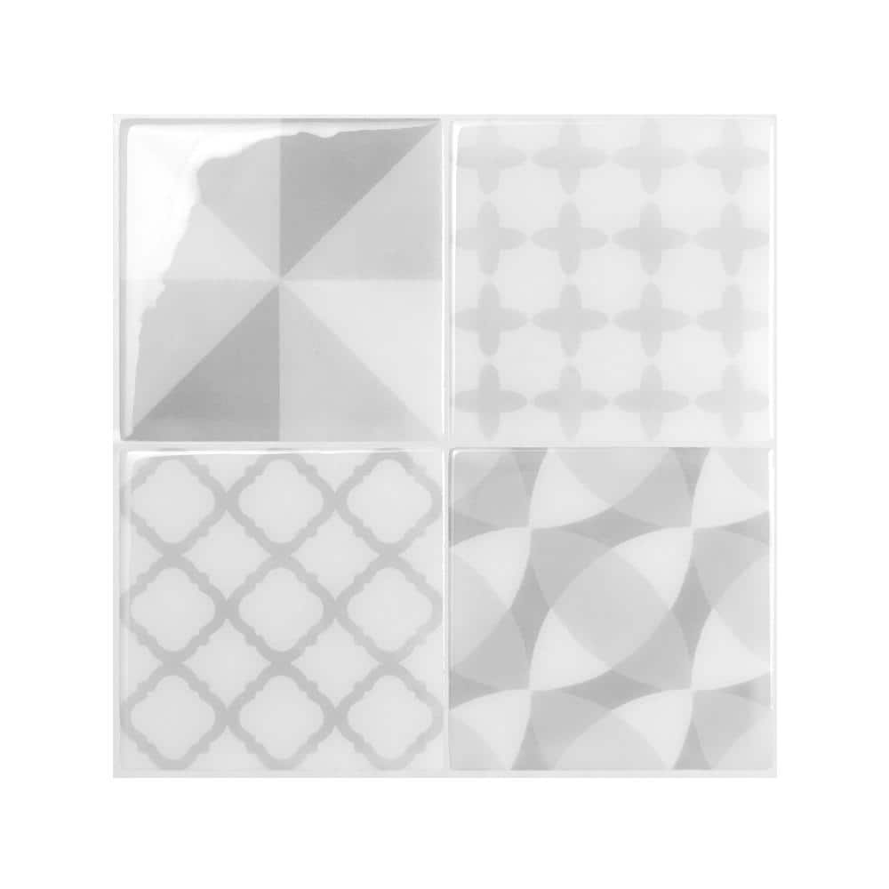 Smart Tiles - Peel and Stick Backsplash Stainless Panel - Premium 3D Kitchen and Bathroom Tile Stainless Panel, Size: XL -30in x 8in, Silver