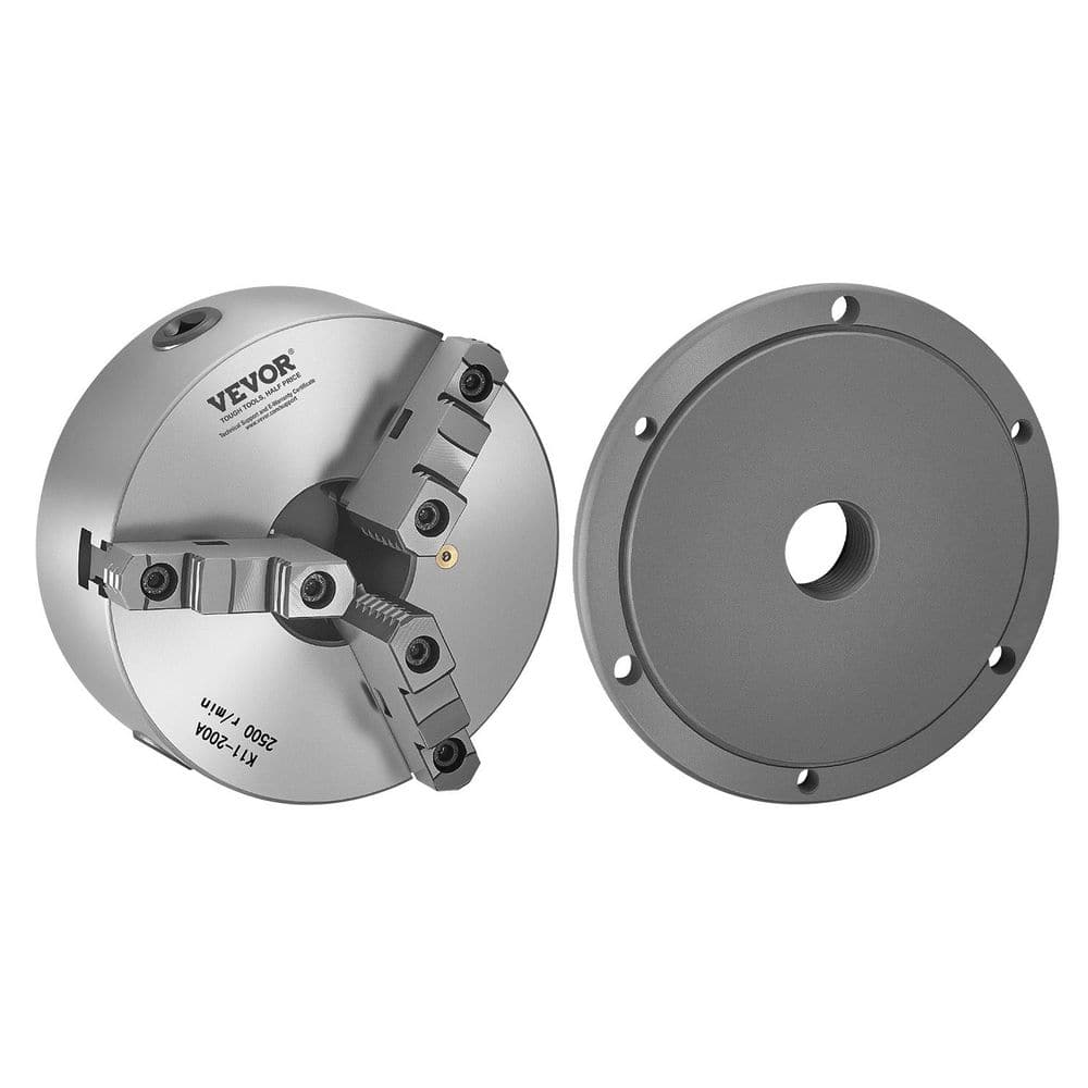3 Jaw 8 in. (200 mm) Self Centering Lathe Chuck 2-1/4 in.-8 Thread 0.16-7.87 in. Range HT300 for Wood Metal Lathe price history on PriceWatchPro