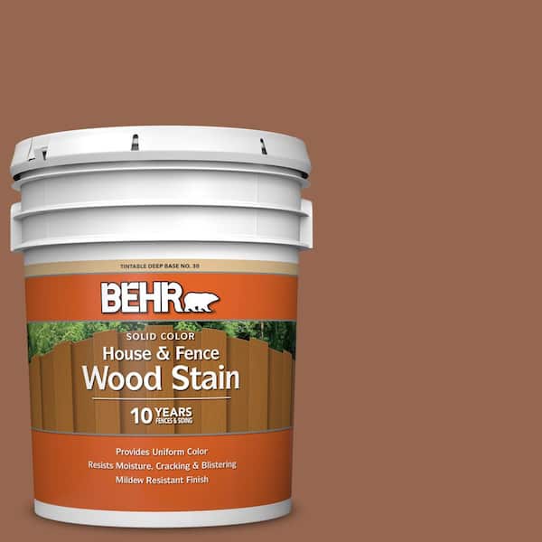 BEHR 5 gal. #240F-6 Sable Brown Solid Color House and Fence Exterior Wood Stain