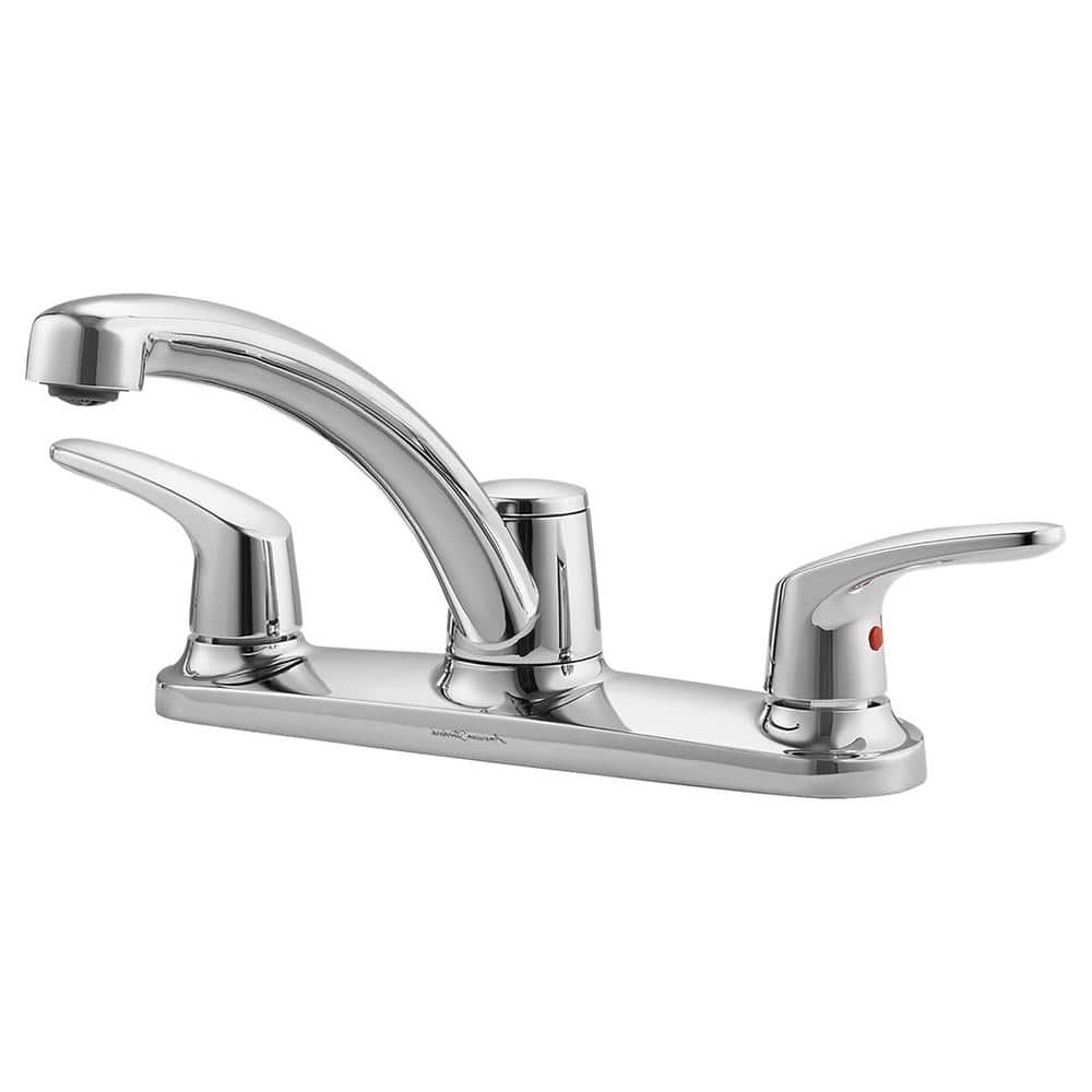 Polished Chrome Two-Handle Kitchen Faucet with Pull-out Spray