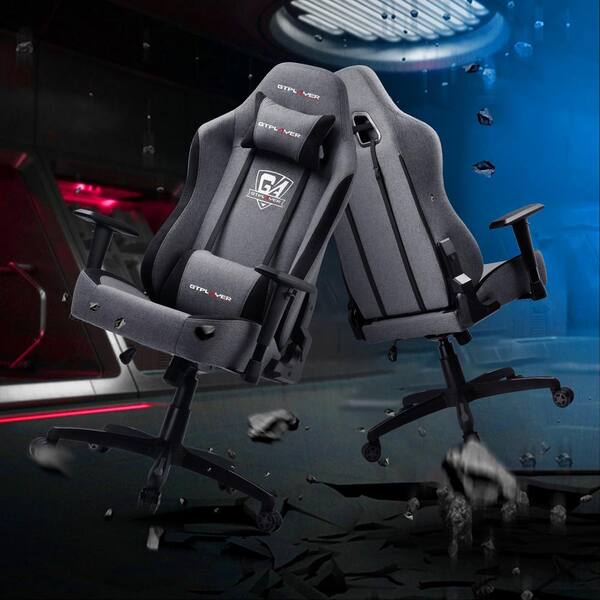 ComHoma Fabric Gaming Chair with Footrest, Adjustable Lumbar