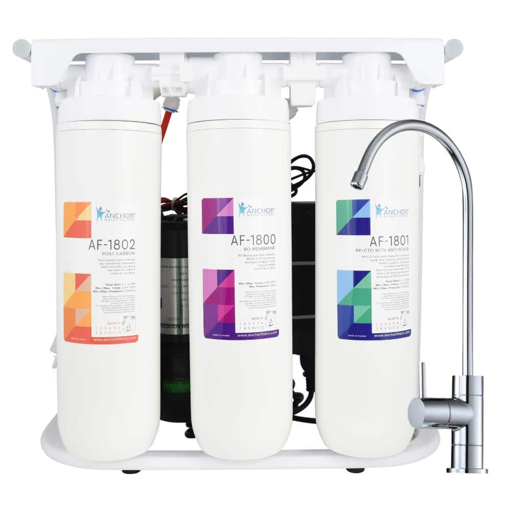 EcoFlo 4-Stage 800 GPD Tankless Reverse Osmosis Water Purification Under Sink Filtration System