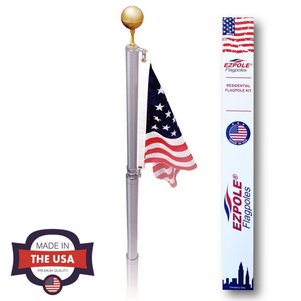 VIVOHOME Extra Thick 30 ft. Aluminum Telescoping Flagpole Kit with 3x5 U.S.  Flag and Golden Ball X002WR0EX3 - The Home Depot