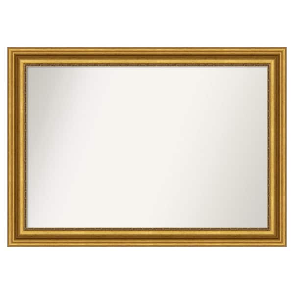 Amanti Art Parlor Gold 45.75 in. W x 32.75 in. H Custom Non-Beveled Recycled Polystyrene Framed Bathroom Vanity Wall Mirror