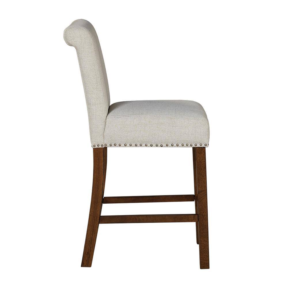 Wildon Home® Upholstered Counter Stool With Nailhead Trim Set Of 2