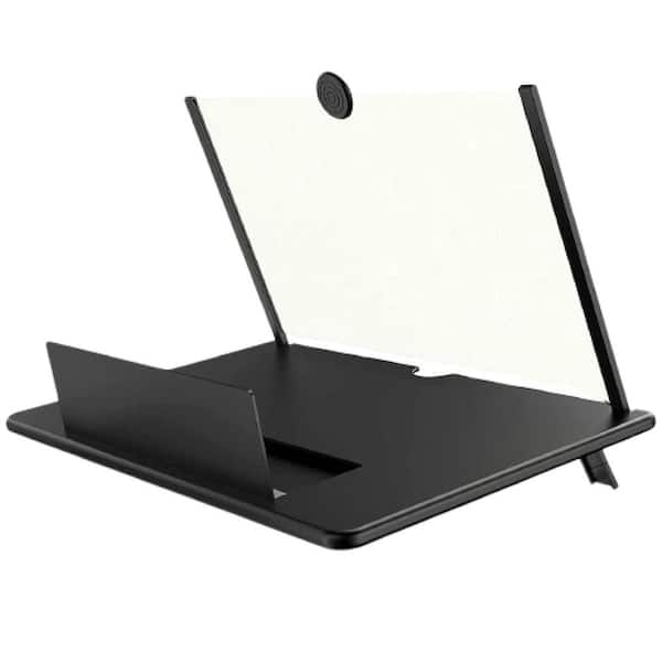 OBJLGEV 18 3D HD Screen Magnifier with Foldable Projector Screen Enlarger for Movies, Videos, Gaming for All Smartphone, Black