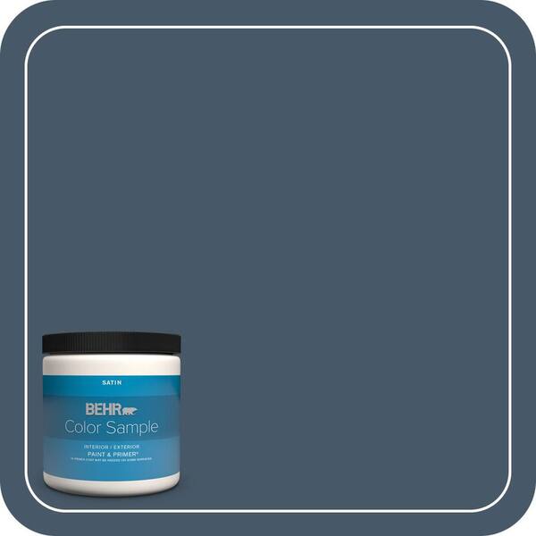 BEHR PREMIUM PLUS 8 oz. #QE-55 Harbour Satin Enamel Interior/Exterior Paint & Primer Color Sample
