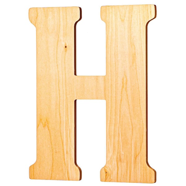 Initial Monogram Door Hanger Wall Decor, Wooden Letter H Door Hanger