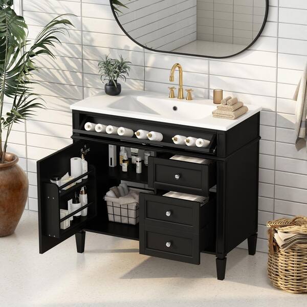 Tileon 36 in. Bath Vanity Cabinet without Top with Left Side Door