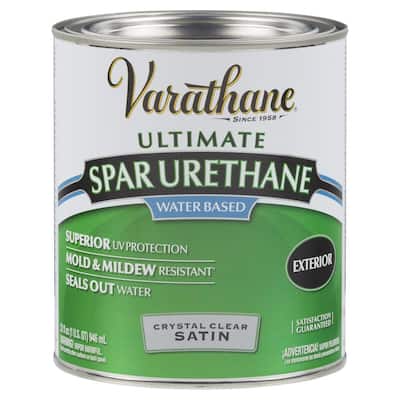 Varathane 1 qt. Clear Satin Water-Based Outdoor Spar Urethane