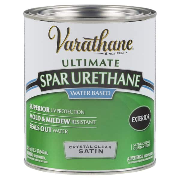 Varathane 1 qt. Clear Satin Water-Based Outdoor Spar Urethane (2-Pack)