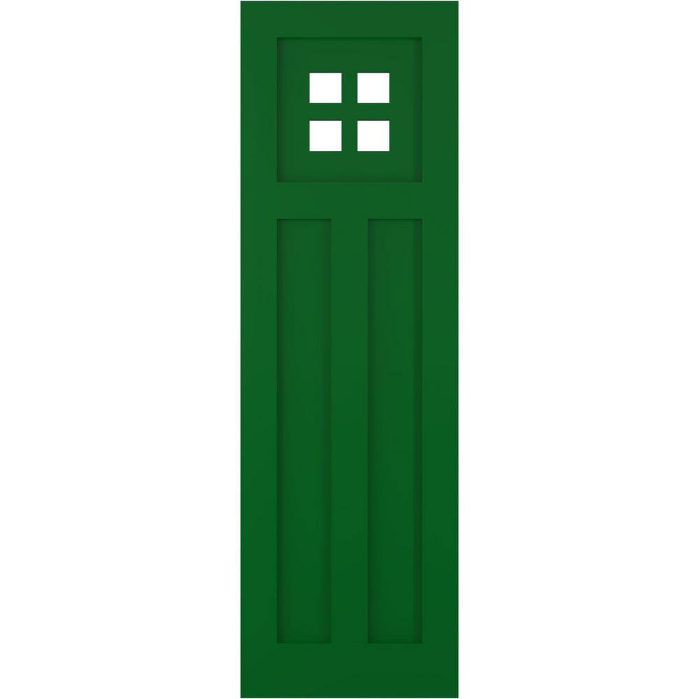 True Fit 18 in. x 25 in. PVC San Antonio Mission Style Fixed Mount Flat Panel Shutters Pair in Viridian Green price history on PriceWatchPro