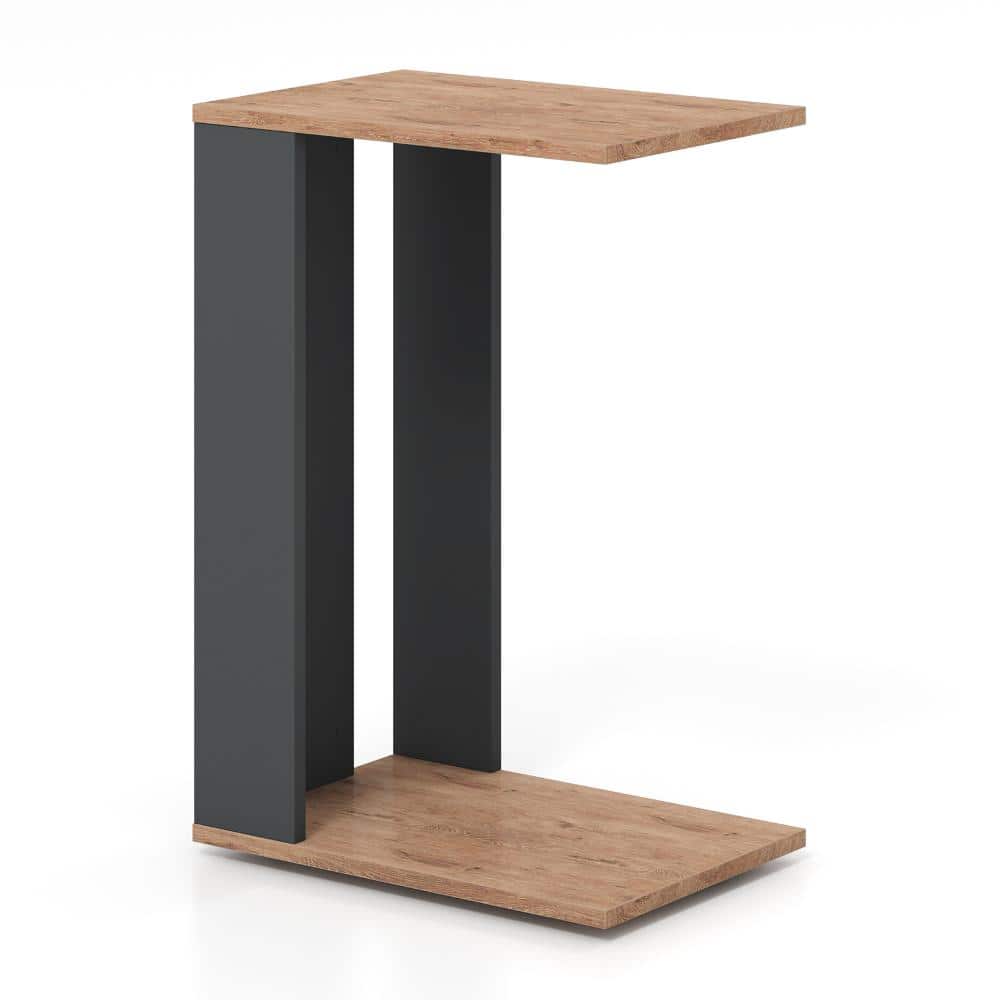 C-Shaped Side Table with Wheels, 2-Tier Shelf, Rolling Sofa Table for Small Spaces price history on PriceWatchPro
