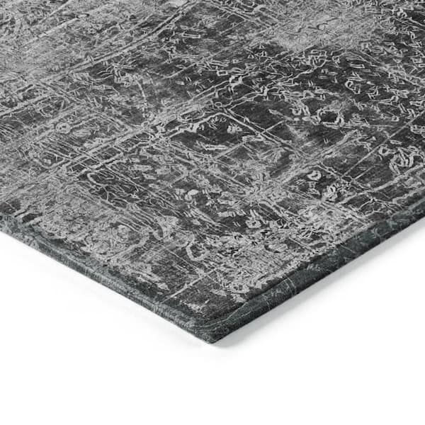 Gray 10 ft. x 14 ft. Woven Abstract Rectangle Indoor/Outdoor Area Rug