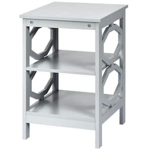 16 in. W 3-Tier Gray Accent Nightstand Sofa Side Table End Table