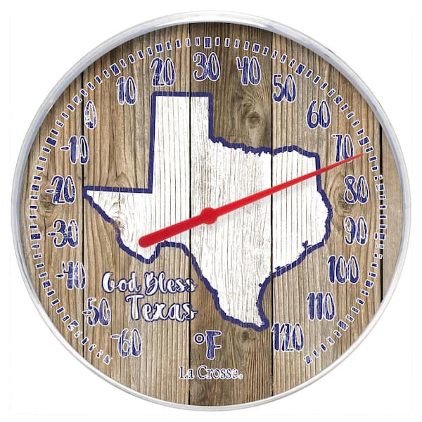 8 in. Dial Thermometer God Bless Texas