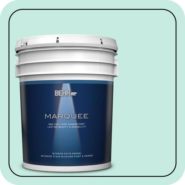 BEHR MARQUEE 5 gal. #P440-2 Clear Aqua Satin Enamel Interior Paint & Primer