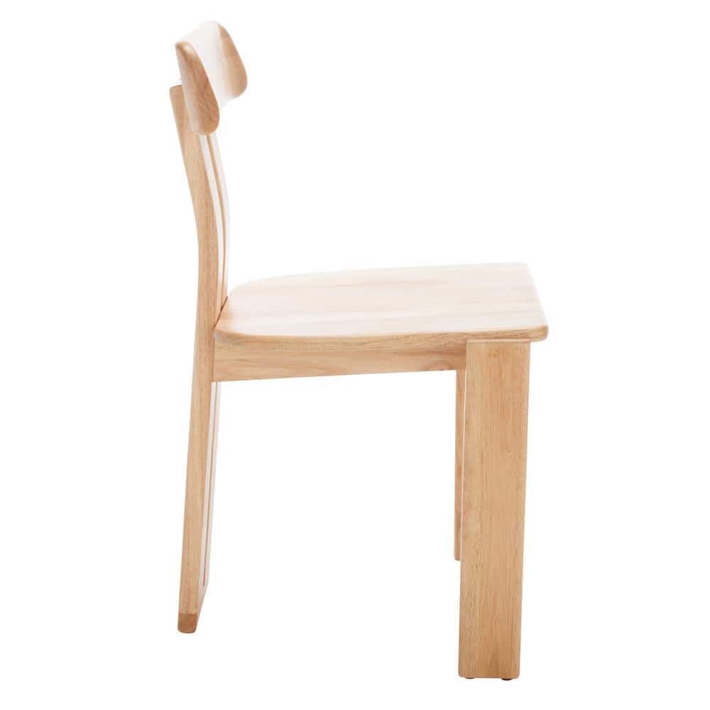 Walnut Wood White Slat Back Dining Chair