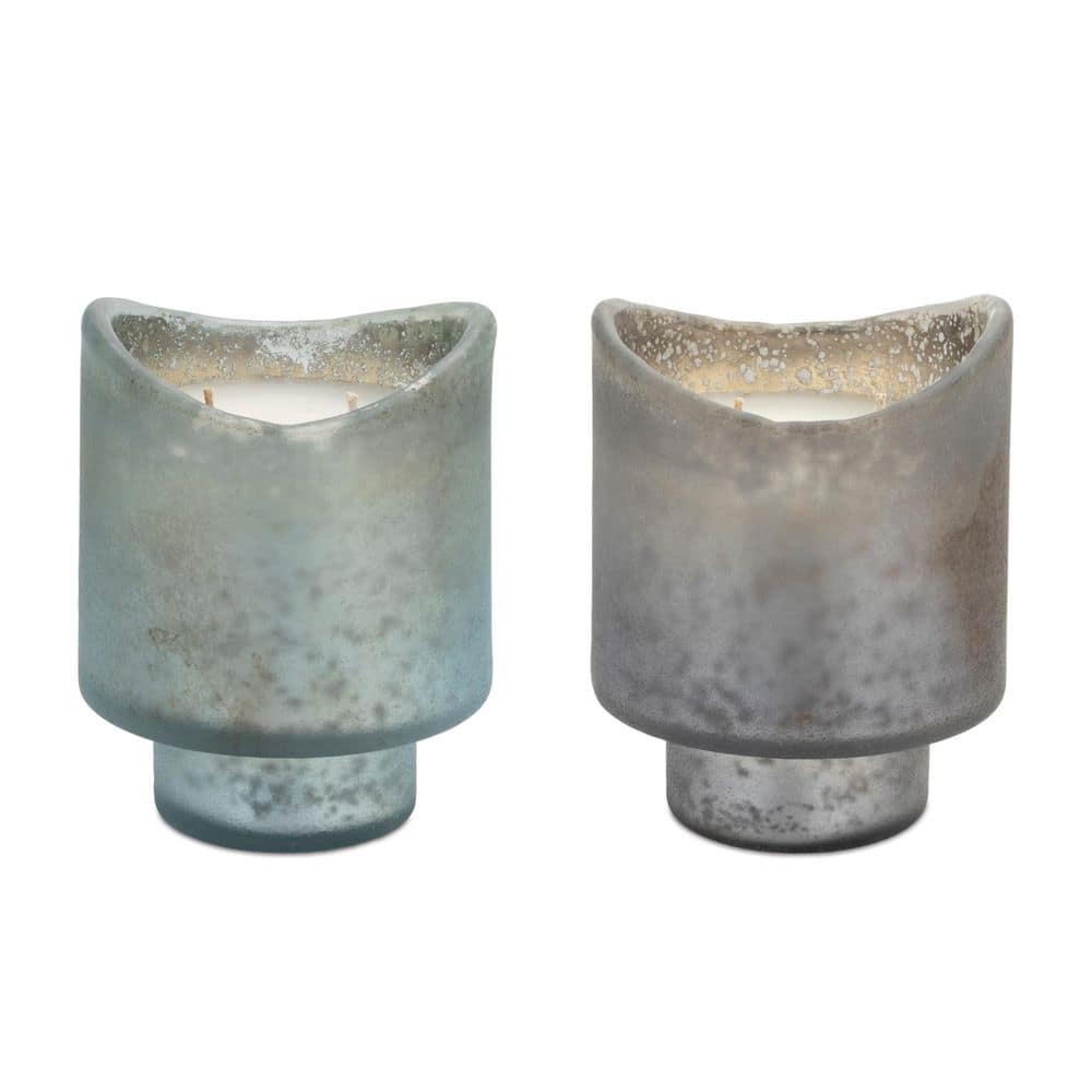 Set of Two White Currant Scented Two Wick Candles In Frosted Glass Holders price history on PriceWatchPro