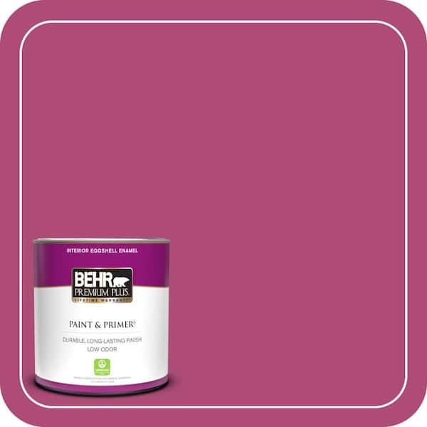 BEHR PREMIUM PLUS 1 qt. #100B-7 Hot Pink Eggshell Enamel Low Odor Interior Paint & Primer