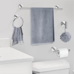 5-Piece Bath Hardware Set Bathroom Towel Rack Set with Towel Bar/Rack Hand Towel Holder in Sliver