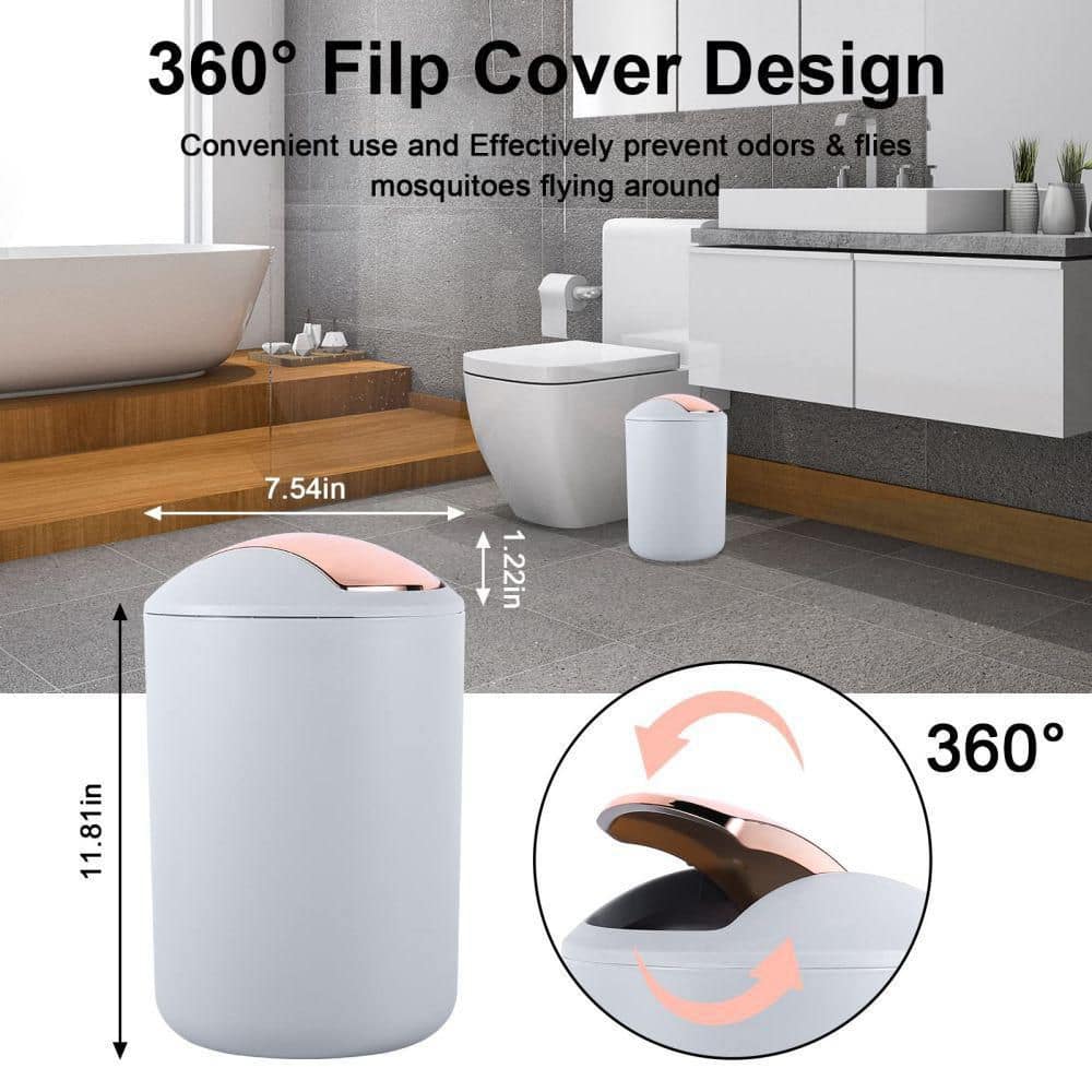 Gray and Rose Gold 8-Piece Bathroom Accessory Set
